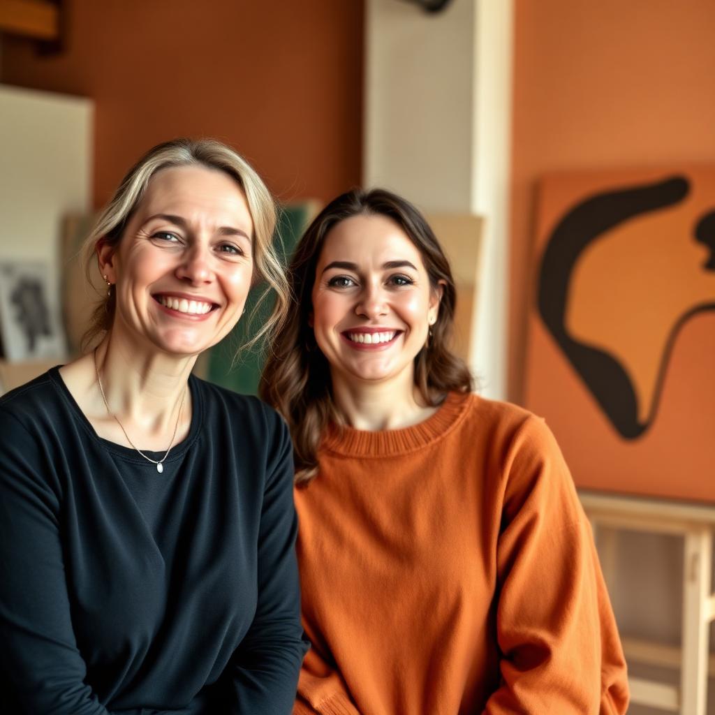 Stephanie and Tera in the studio