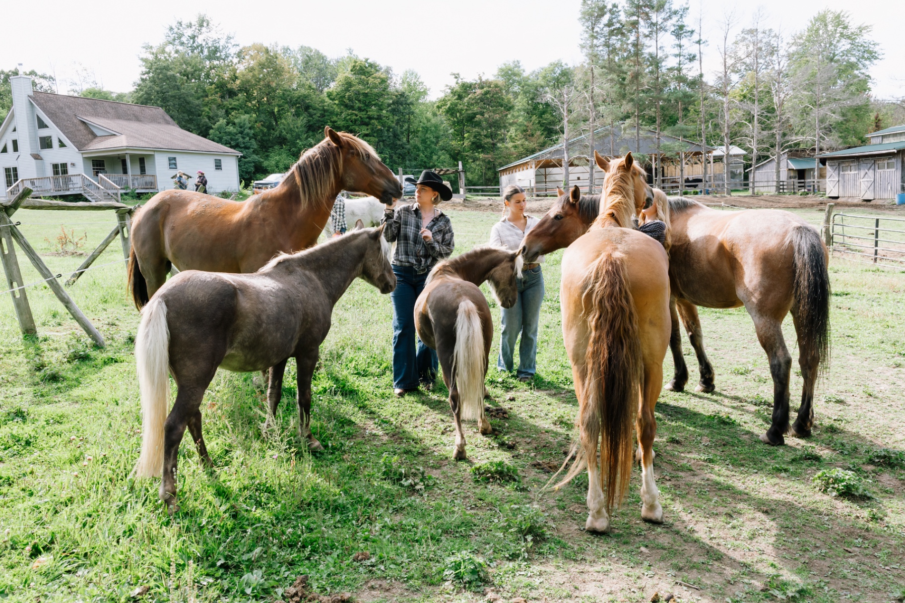 Jolene and Kelly at D&K Ranch with horses