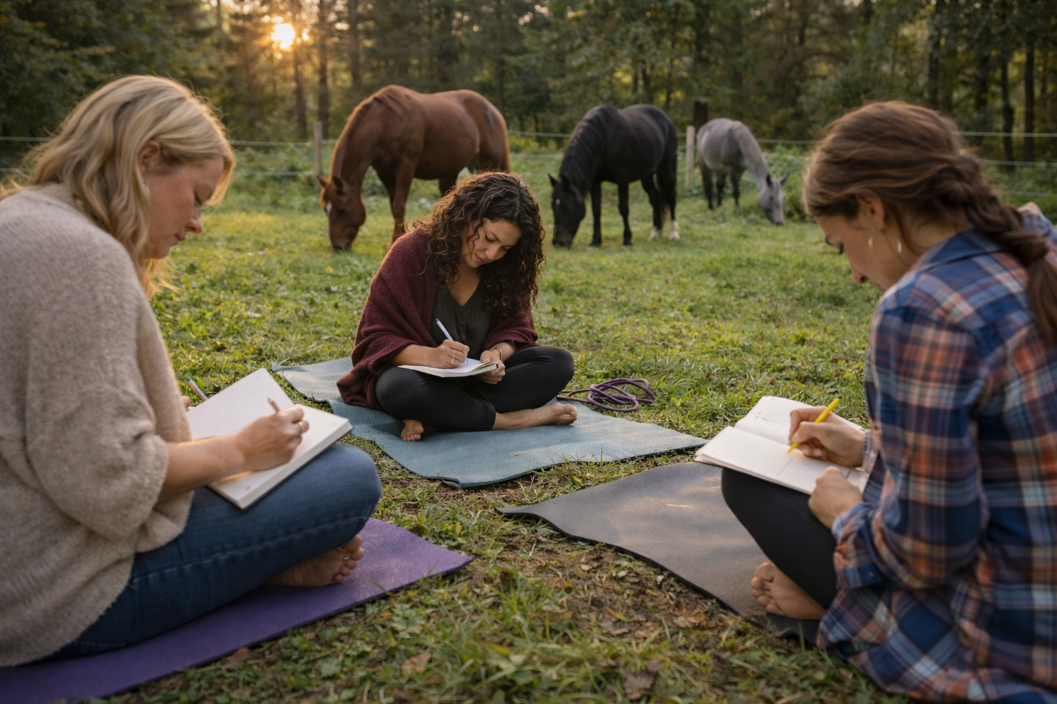 Reflective journaling in a peaceful outdoor setting
