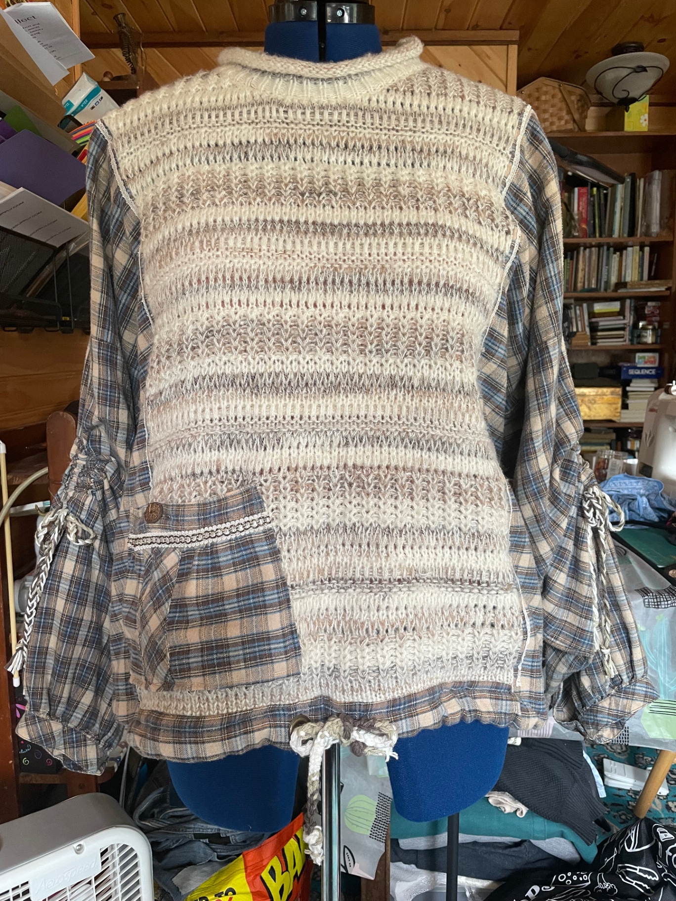 Hand-knitted textured sweater